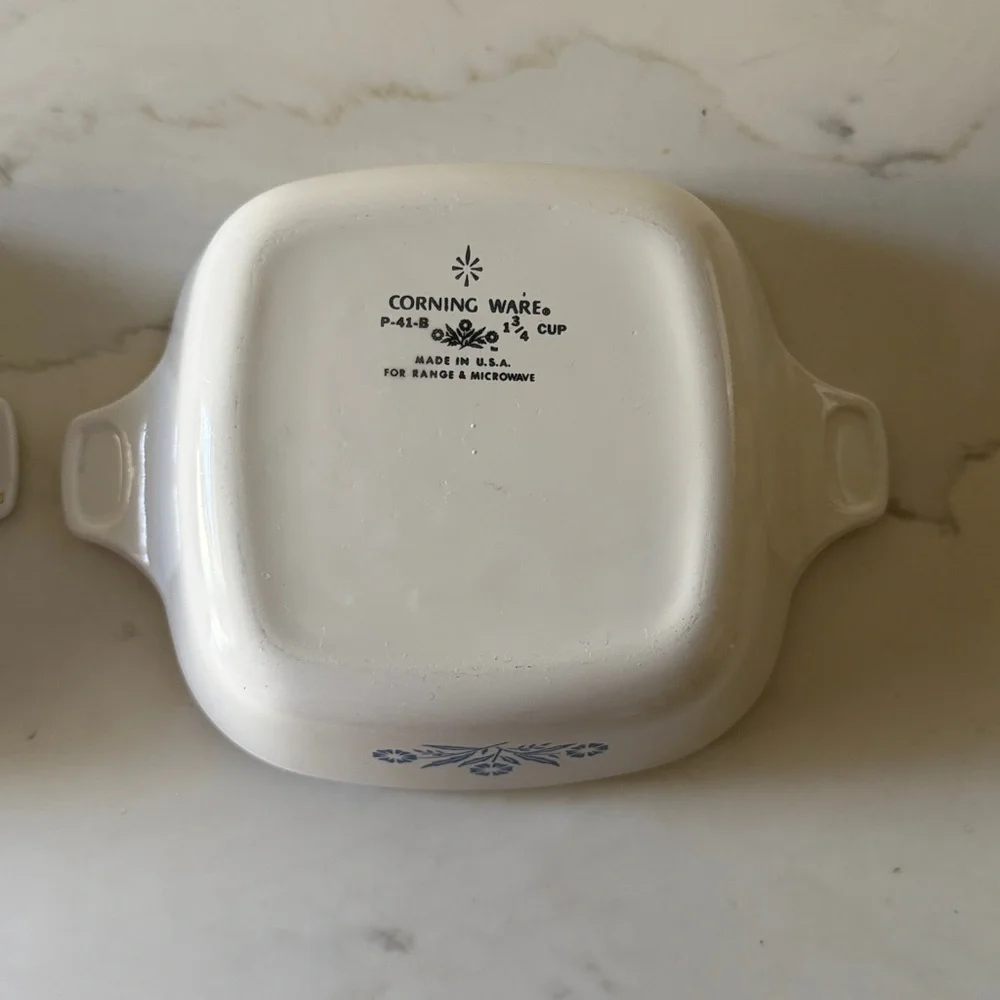 Vintage Corning ware Cornflower Petite Pan with lids Set of 2